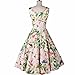 Eastabile Women Vintage 1950s Floral Crew-Neck Sleeveless Dress