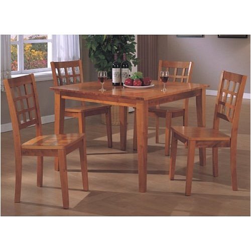 NEW MODERN SET OF TWO WOOD DINING CHAIRS
