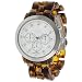 GP Designs Women's Rhinestone-accented Mother of Pearl Link Watch