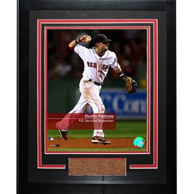 Dustin Pedroia #15 Red Sox Feel The Game Framed 11x14 Dirt Collage - Framed MLB Photos, Plaques, and Collages