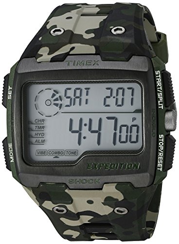Timex Men s TW4B029009J Expedition Grid Shock Green Camo Resin Strap Watch
