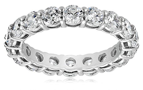 Platinum-Plated Sterling Silver Swarovski Zirconia (3cttw) Eternity Ring
