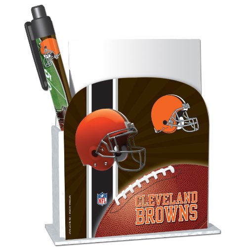 Cleveland Browns Stationery Desk Caddy with Matching Ballpoint Grip Pen - NFL (12019-QRU)
