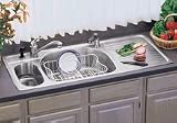 Elkay Gourmet Collection ILCGR4822R4 48 Top Mount Double Bowl Stainless Steel Sink with Self-Rim, 18-Gauge and Ribbed Area: Bowls Right of Ribbed Area, 4 Holes