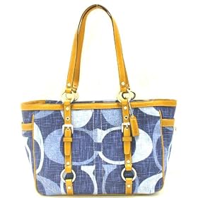Coach Signature Large Denim Gallery Tote Bag - 13810