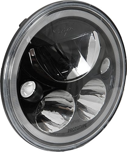 Vision X Lighting (XIL-7RDB) 7" Round VX LED Headlight w/Low-High-Halo, Single Light, Black Chrome Face