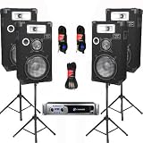 Crown XLS2500 Amp, 4 Three Way 10 Speakers, Stands and Cables DJ Set New CROWNE1025SET6