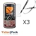 3 x Motorola Clutch i465 Screen Protector Lcd Shield with Cleaning Cloth + FREE SF Planet Neckstrap !
