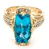 Gold-Exotic: 14K Apatite and Diamond Ring