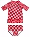 RuffleButts® Infant / Toddler Girls Polka Dot Ruffled Rash Guard Bikini