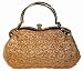 A Lovely Vintage Style Evening Handbag, Beige and Full Beaded Clasp Purse W/shoulder Chain