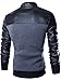 Neleus Men's Stand Collar Leather Sleeves Slim Fit Button Jacket