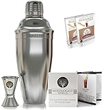 Professional sst cocktail shaker bundle set w/ jigger and recipes / bartender tool / martini bar kit