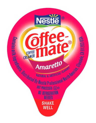 Coffee-mate Coffee Creamer, Amaretto Liquid Singles, 0.375-Ounce Creamers (Pack of 180)