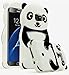 Samsung Galaxy S7 Edge ,Bastex Black and White Silicone Panda Character Case Cover for Samsung Galaxy S7 Edge