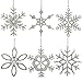 Elegant Hanging Decor for Home and Party Decoration | Handmade Snowflake Iron & Glass Pendant Hanging White Snowflakes Decorations | 6 Inches-Set of 6