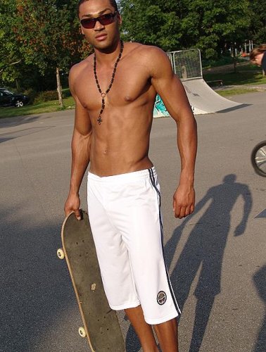 Skatershort long - Boxer Bermuda Short im Skater Look - Baseball Star Style