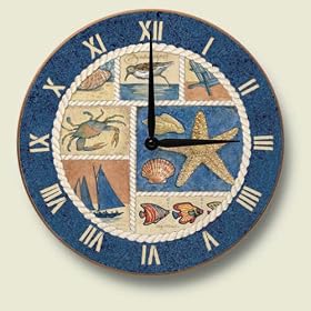 Coastal Collage Nautical Lighthouse Wall Clock by Artworks Home Accents