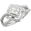 14K White Gold Diamond Engagement Ring - 0.75 Ct.