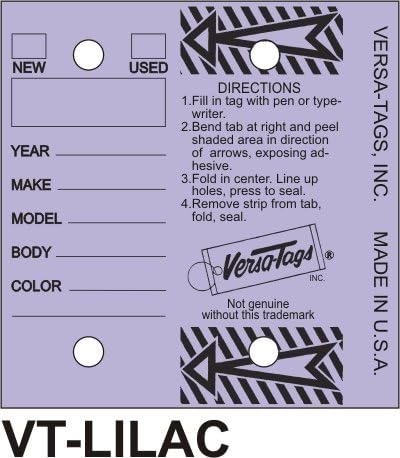 Self Laminating Key Tags-Lilac (250/Box)
