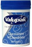 Valupak Supplements Joint Care Glucosamine & Chondroitin Tablets 400/100mg 30 Tablets