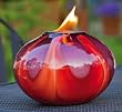 Flaming Red Glass Fireside Firepot Flaming Red Glass Fireside Firepot