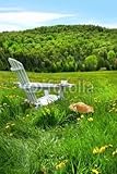 Wallmonkeys Peel and Stick Wall Decals - Relaxing on a Summer Chair in a Field of Tall Grass - 60