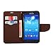 GMYLE (R Wallet Case Classic for Samsung Galaxy S4 Active i9295 - Blue and Brown PU Leather Slim Magnetic Flip Stand Cover