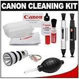 Canon Optical Digital Camera & Lens Cleaning Kit with Flashlight Keychain + Brush, Microfiber Cloth, Fluid & Tissue + Blower + Lenspens for EOS 1D X, 1Ds Mark II, III, IV, 60D, 5D, 6D, 7D, Rebel T2i, T3, T3i & T4i