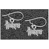 Logo Art Nebraska Cornhuskers Sterling Silver Team Font 1/4 Dangle Earrings
