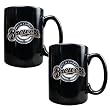 Milwaukee Brewers Mlb 2Pc Black Ceramic Mug Set - Primary Logo