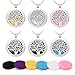Aromatherapy Essential Oil Diffuser Necklace Tree of Life Pattern Stainless Steel Locket Pendant
