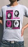CHE GUEVARA Tシャツ ポップなポスターが4枚貼られているようなデザイン ゲバラTシャツ GUEVARAS (L, GRAY)