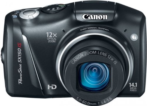 NEW CANON 5664B001 14.1 MEGAPIXEL POWERSHOT(R) SX150 IS KIT (BLACK) (CAMERA/FILM)