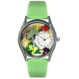 Whimsical Watches Femmes S0140003 Regardez grenouilles cuir vert