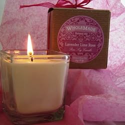 Lavender Lime Rose Pure Soy Candle, 7 oz Glass