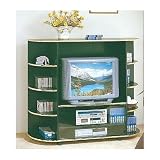 NEW TV ENTERTAINMENT CENTER W. SIDE SHELVES