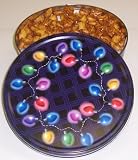 Gourmet Food : Scott's Cakes Peanut Butter Pretzel Nuggets in a Christmas Lights Tin