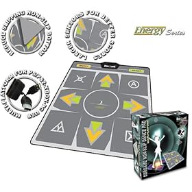Dance Dance Revolution Multi-Platform Super Sensors Energy Deluxe Dance Pad (PS/PS2/Xbox/PC/Mac) with Konami DDR PC Game