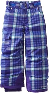 Columbia Girl's Bugaboo Pant, Purple Lotus Plaid, Large