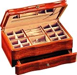 Ragar 104MNNG Scalloped Front Mahogany 4.25 High Jewelry Box