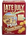 Late July Organic Mini Peanut Butter Bite Size Sandwich Crackers, 5-Ounce Boxes (Pack of 12)