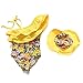 PGXT Girl's One Piece One-shoulder Flower Print Swimwear with Hat Yellow