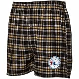 NCAA Philadelphia 76ers Black-Gold Plaid Match-Up Boxer Shorts (Small)