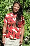 Mandarin Collar Blouse - Asian Serenity Women's Hawaiian Aloha Blouse - Regular and Plus Size