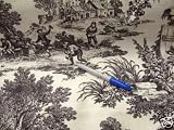 Fabric Laura Ashley Black English Country Toile O204
