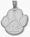 Kentucky Wildcats K Paw 3/4 Pendant - Sterling Silver Jewelry
