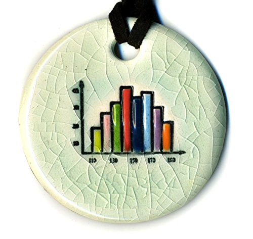 Surly-Ramics Statistical Distribution Ceramic Pendant Necklace in Antiqued Crackle