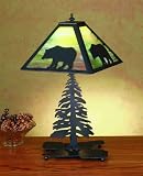 21H Black Bear At Srormy Sunset Table Lamp