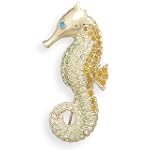 Multi Color Swarovski Crystal Seahorse Fashion Pin